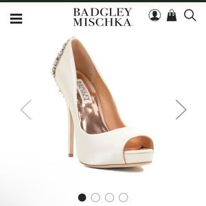 Badgley Mischka Bridal peep toe heels